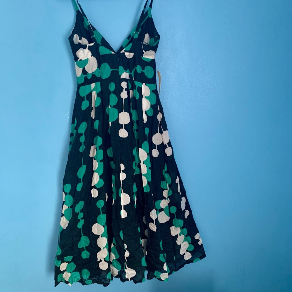 Harkham VTG Y2K Babydoll Black Green Lined Midi Dress Retro NWT Size 4